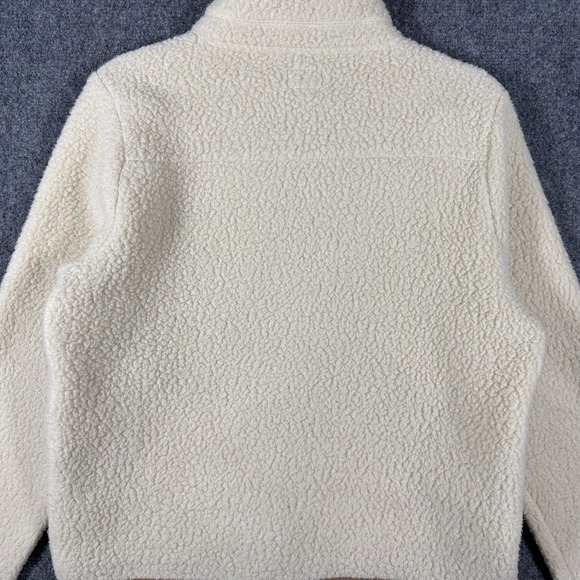 J Crew Vintage Fleece Polartec Jacket Snap Button Cream Brown Womens Small #2217 - Picture 4 of 10